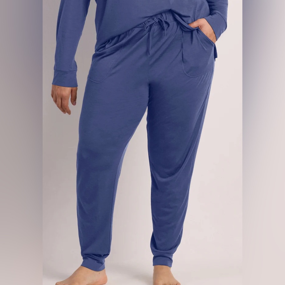 Woolx Pajama Jogger Lounge Pants Cloudy Blue 1X